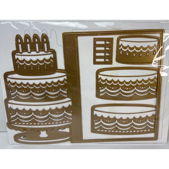 Anna Griffin Jacket Card Dies Celebrations Cake Design Metal Cutting Dies - Picture 14 of 16